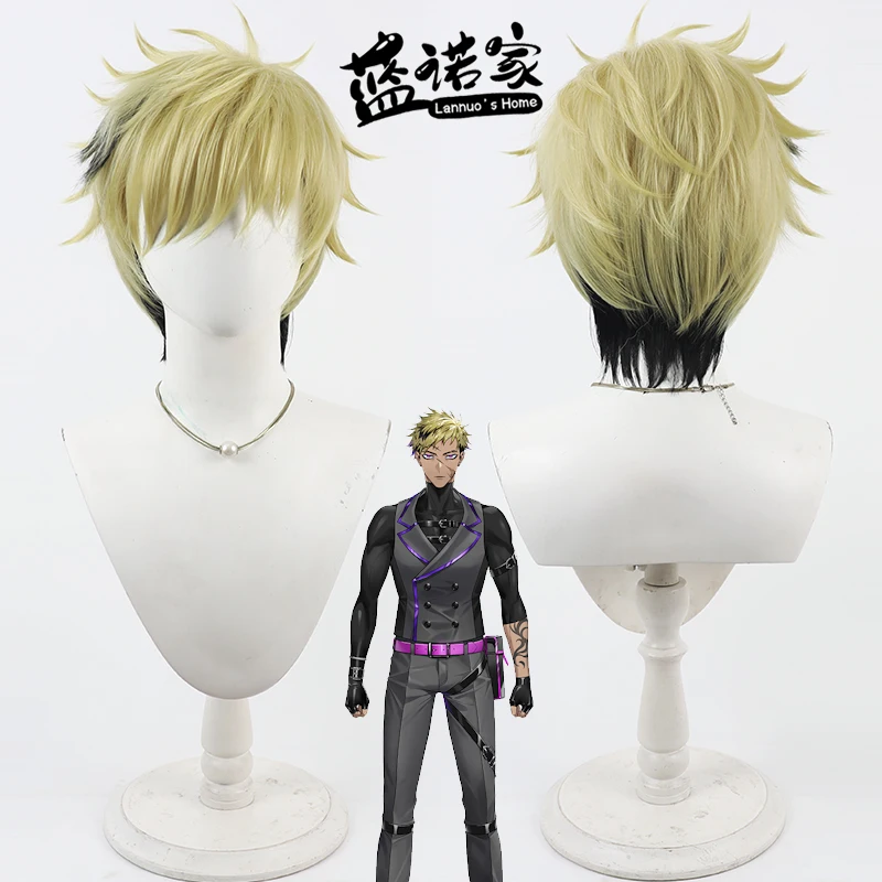 

NIJISANJI Virtual YouTube Vtuber Vantacrow Bringer Cos Cosplay Wig Halloween Carnival Party Props Synthetic + Wig Cap