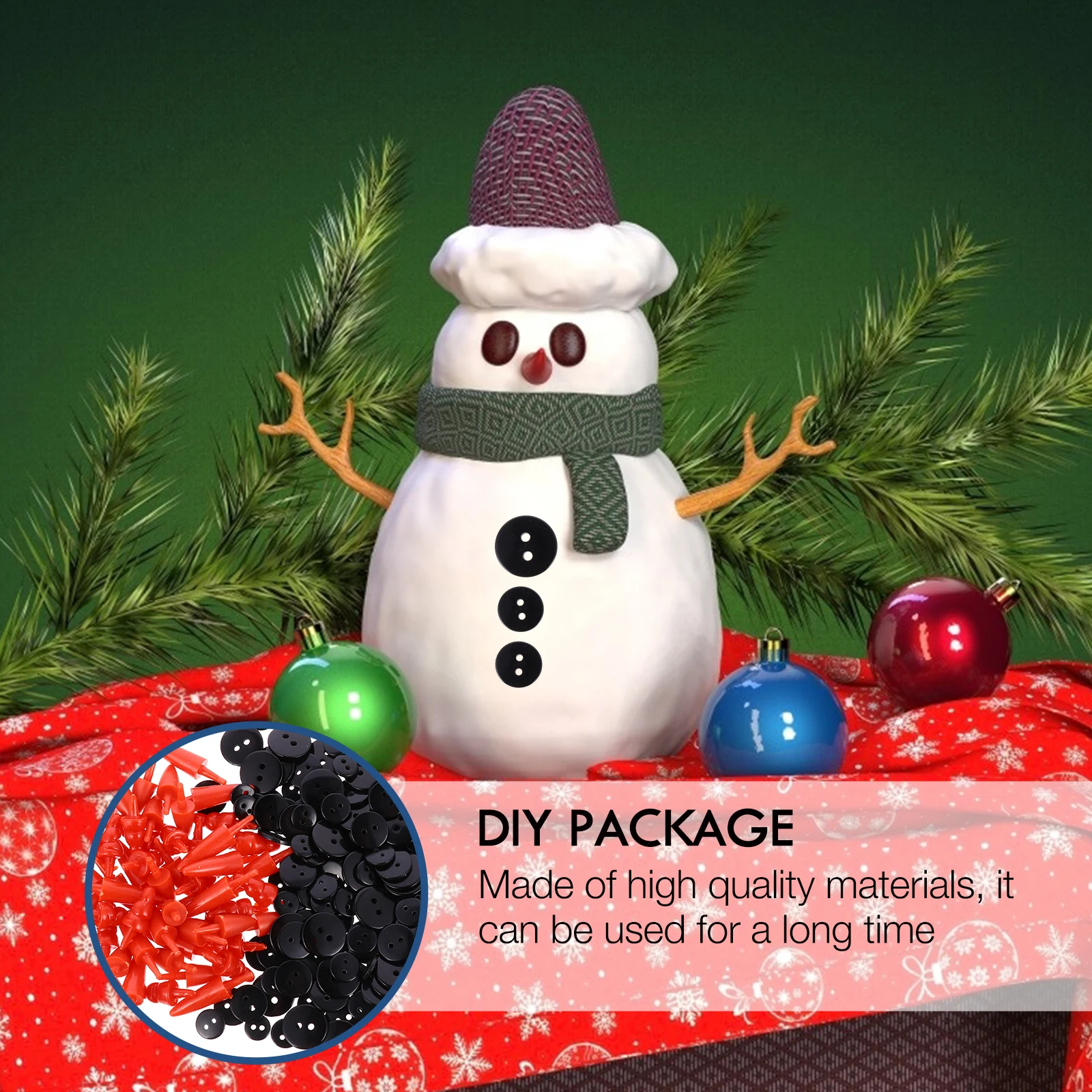 

260 Pcs/Set Accessories Snowman Toddler Outdoor Christmas Decorations Plastic Kit for Kids Cute