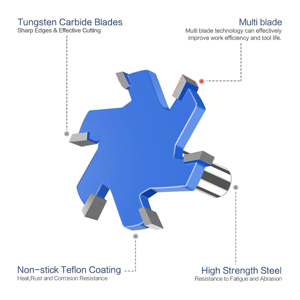1PC 1/2 "นิ้ว 12.7MM 12MM Shank Milling CUTTER 6 EDGE T ประเภทเครื่องตัดไม้เครื่องมือ Router Bits สําหรับงานไม้
