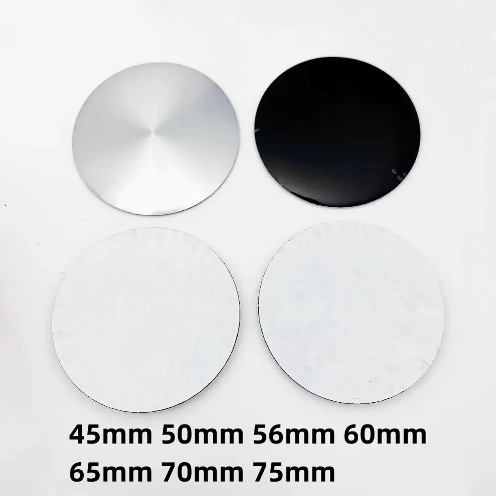 4 Stück 75 mm Schwarz/Silber No Logo Emblem Autoaufkleber für VW BBS Audi Auto Radnabenkappen Abzeichen Felgen Radkappen Abdeckung Zubehör