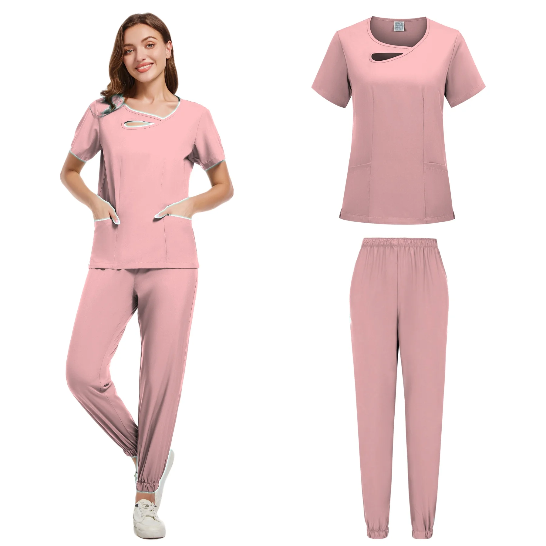 Uniformes quirúrgicos para mujer, conjuntos de enfermería, artículos de pantalón superior, uniforme médico, trajes de hospital de salón de belleza clínica