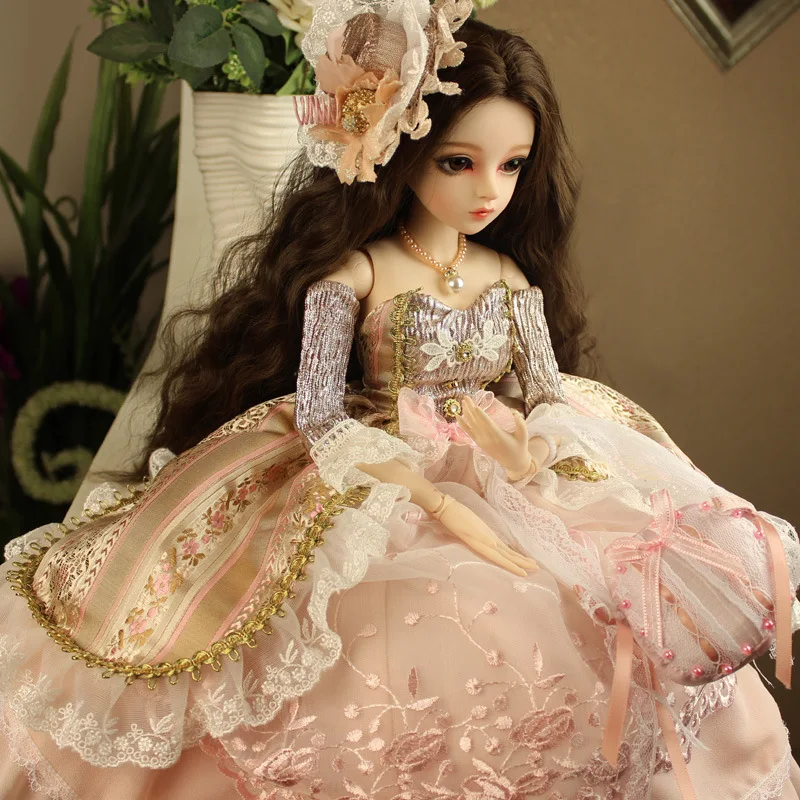 1/3 bjd Lolita Princess Doll  kids Toys For Girl Full Set Makeup With Clothes Brown Hair Ball Jointed Doll