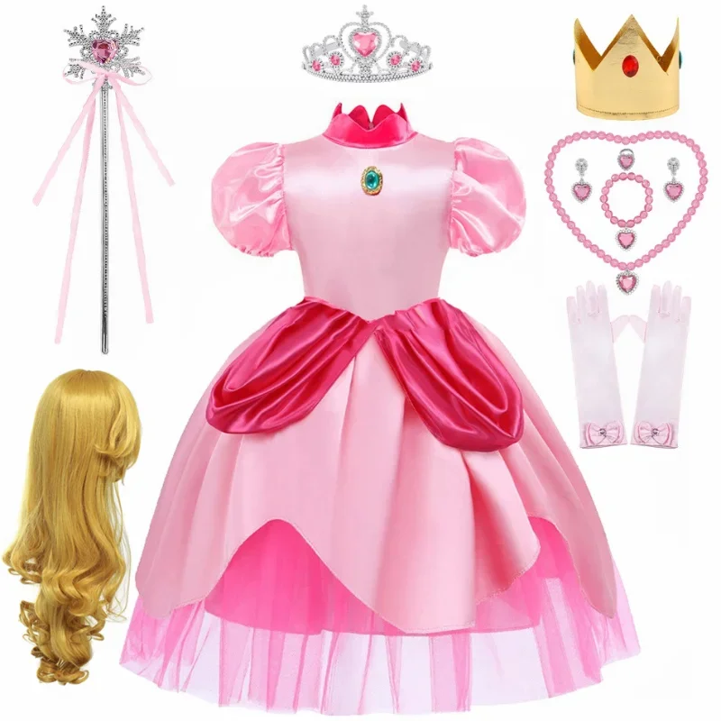 Abito da principessa pesca per ragazza Costume cosplay di Halloween Bambini Abiti per spettacoli teatrali Abiti per feste di carnevale di compleanno per bambini