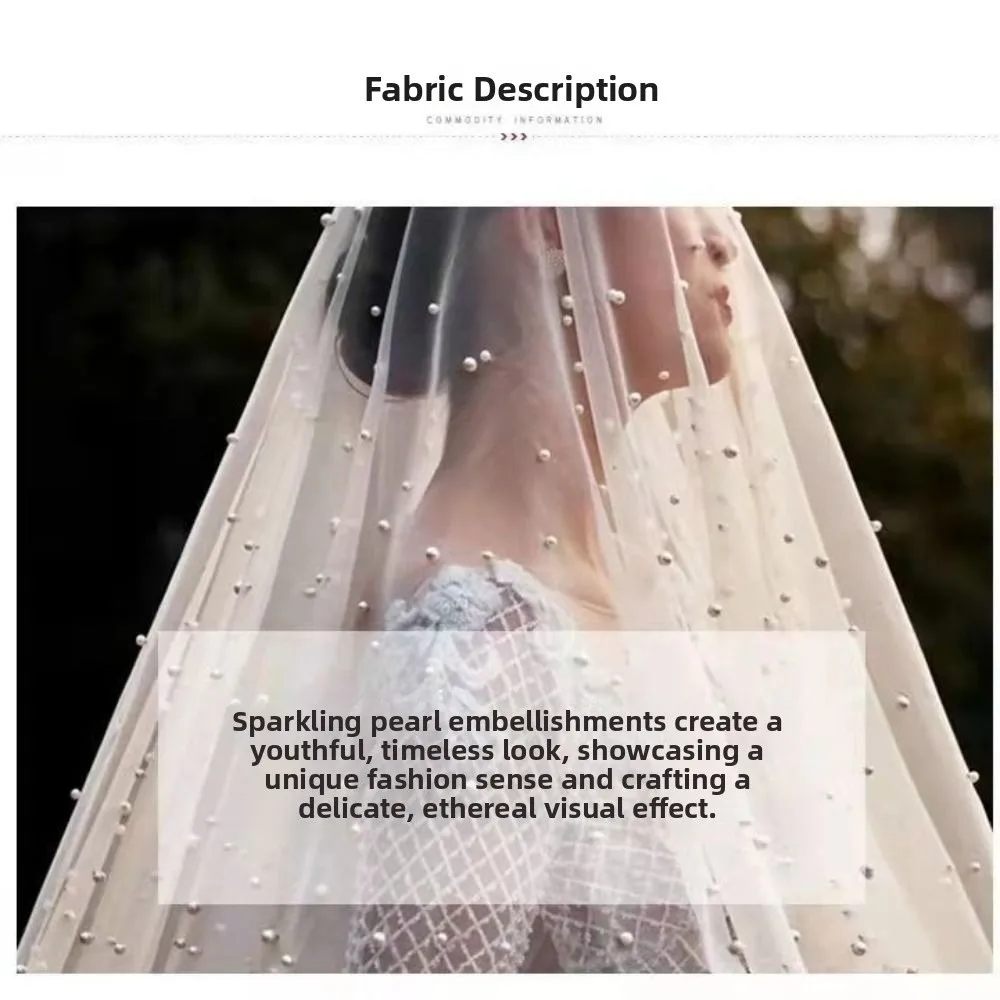 Aksesori Pengantin Kerudung Pengantin Putih Panjang Tradisional Kerudung Pernikahan Romantis Elegan Kerudung Jatuh Alat Peraga Foto