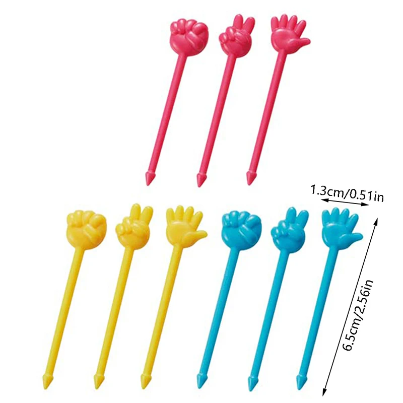 12pcs Fruit Fork Mini Cartoon Kids Cake Food Grade Plastic Fruit Toothpick Bento Lunch Bento Accessories Party Decor