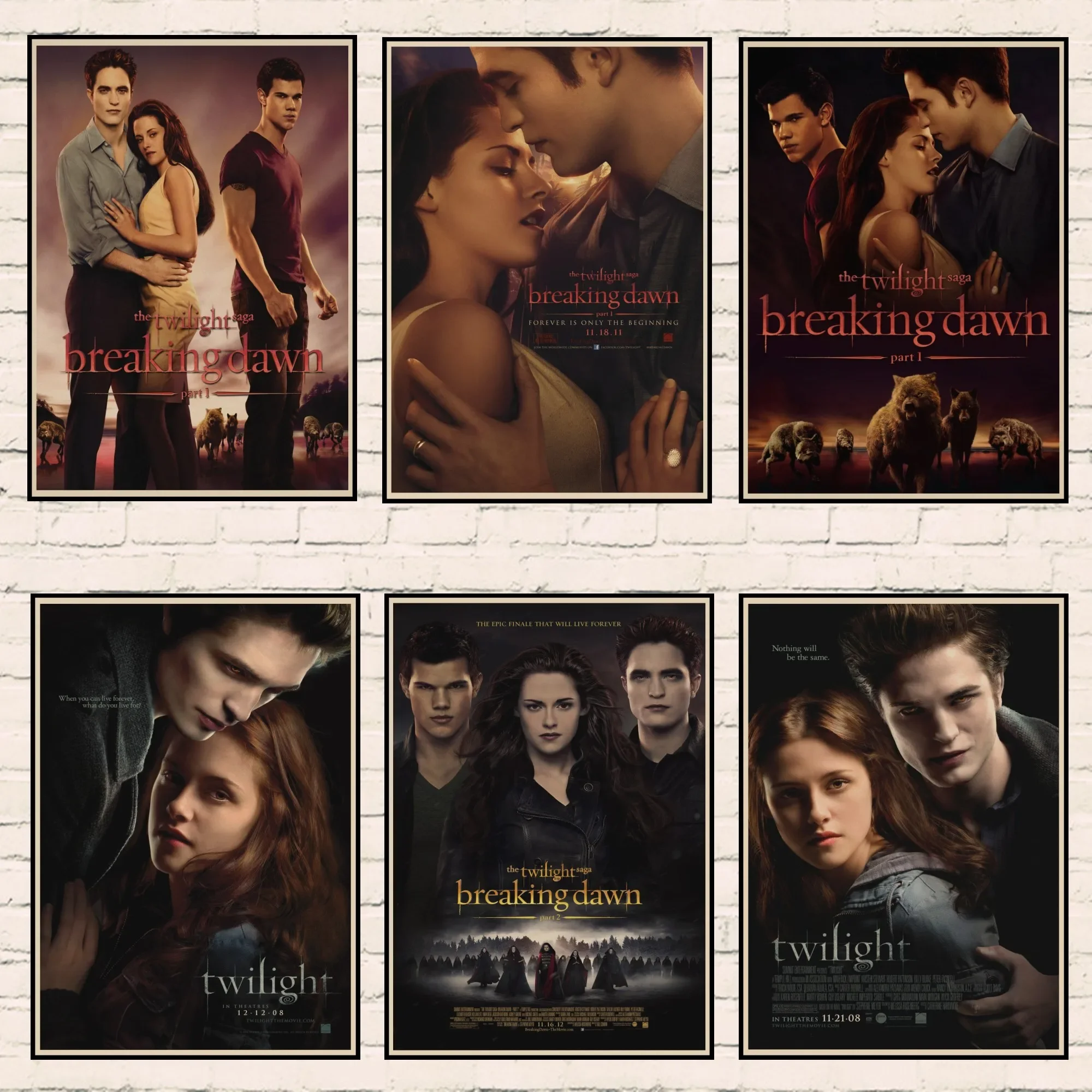 The Twilight Saga Poster Classic Movie Posters Retro Kraft Paper Print Home Decor Room Decor Wall Sticker Wall Decor