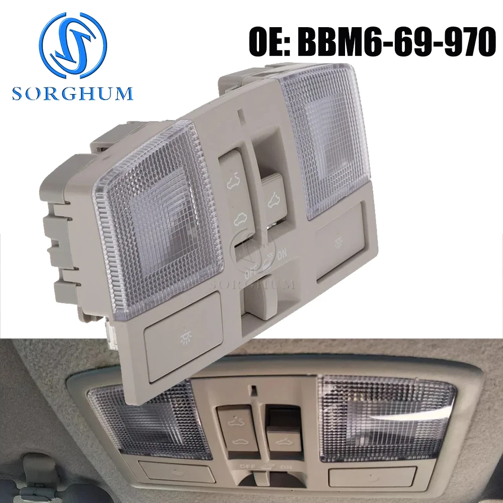 Car Dome Ceiling Interior Roof Reading Light BBM6-69-970 Console Map Lamp Panel With Sunroof Switch For Mazda 3  2010 11 12 2013