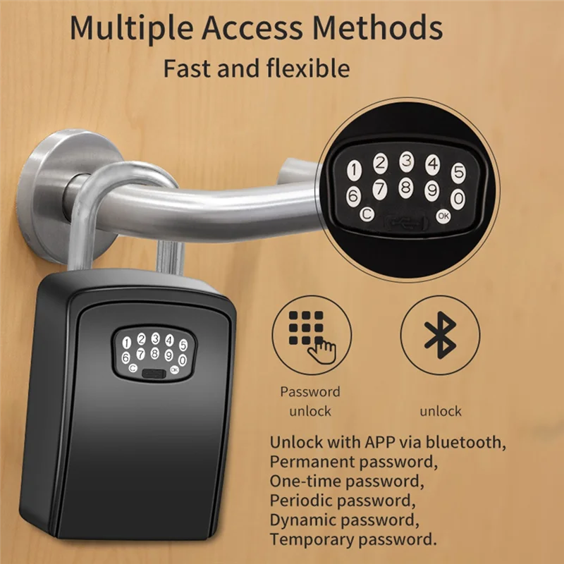-September TUYA Smart Key Box Bluetooth Storage Lock Box Smart Life App Wall Mount Security Anti-Theft Lockbox