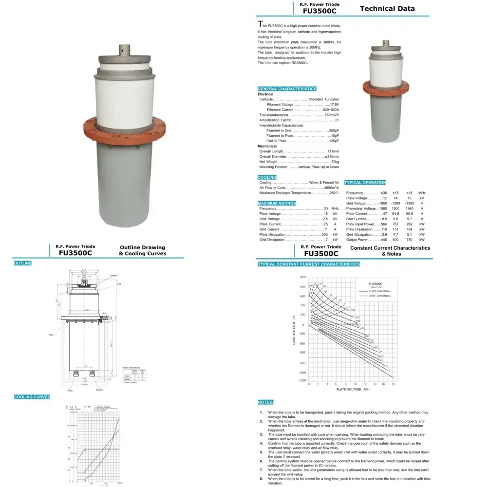 BEIJING Original China FU3500C Electron Triode Oscillator Oscillation Tube Lamp Power Tube for Machine