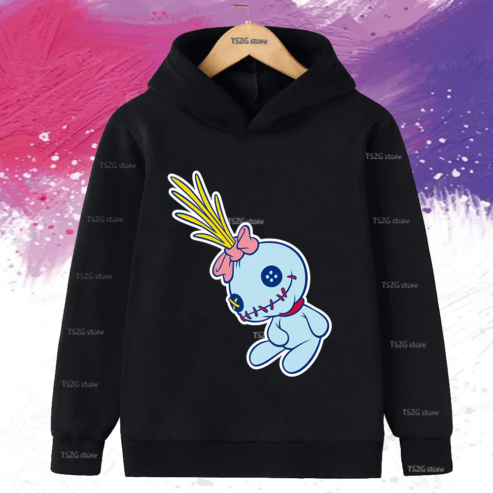 الخريف ديزني غرزة مطبوعة الاطفال هوديس موضة عادية الأطفال مقنعين طويلة الأكمام الفتيات الفتيان Harajuku الصوف بلوزات