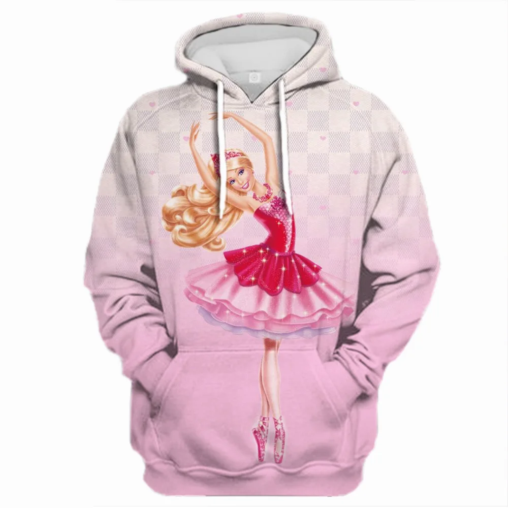 Disney Barbie New 3D Printed Hoodie Casual Fashion hoodie Y2K Autumn Streetwear Barbie hoodie 3D hoodie