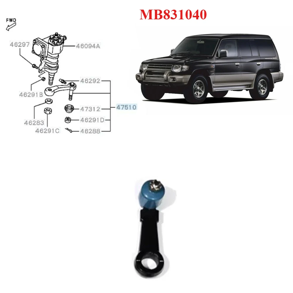 

1 Piece Arm Kit for Pajero V10 V20 Steering Idler Arm Set for Montero V30 V40 Ball Joint Kit for Shogun Accessories MB831040