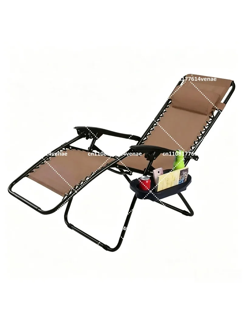 Zero Gravity Lounge Chairs Set of 2 Folding Recliners with Tray for Outdoor Patio Beach