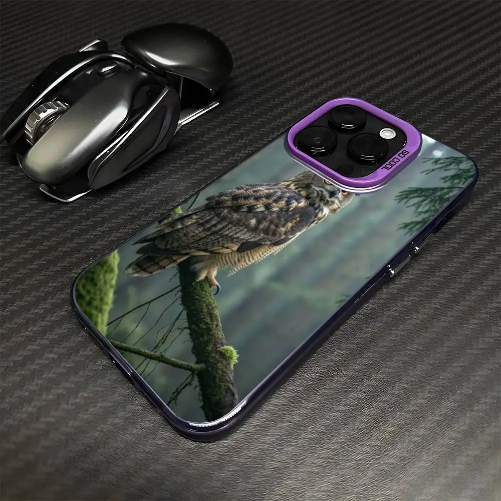 حافظة هاتف OWL FORST الواقعية لهاتف iPhone17,16,15,14,13,12,11 Plus، Pro Max غطاء مقاوم للصدمات باللون الأرجواني غير اللامع #3
