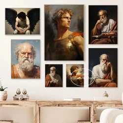 Ancient Greece Philosopher Portraits Poster Plato Socrates Alexander The Great Canvas Painting Print Picture Office Room Decor