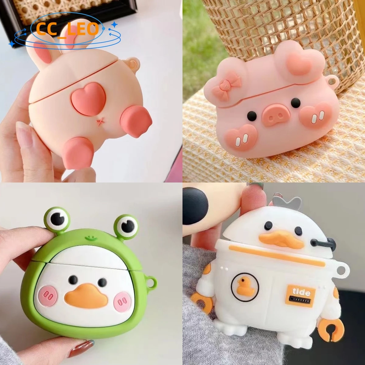 Для OPPO Enco Air2 чехол 3D милая свинья OPPO Enco Buds2 силиконовый мягкий защитный чехол с рисунком астронавта утки