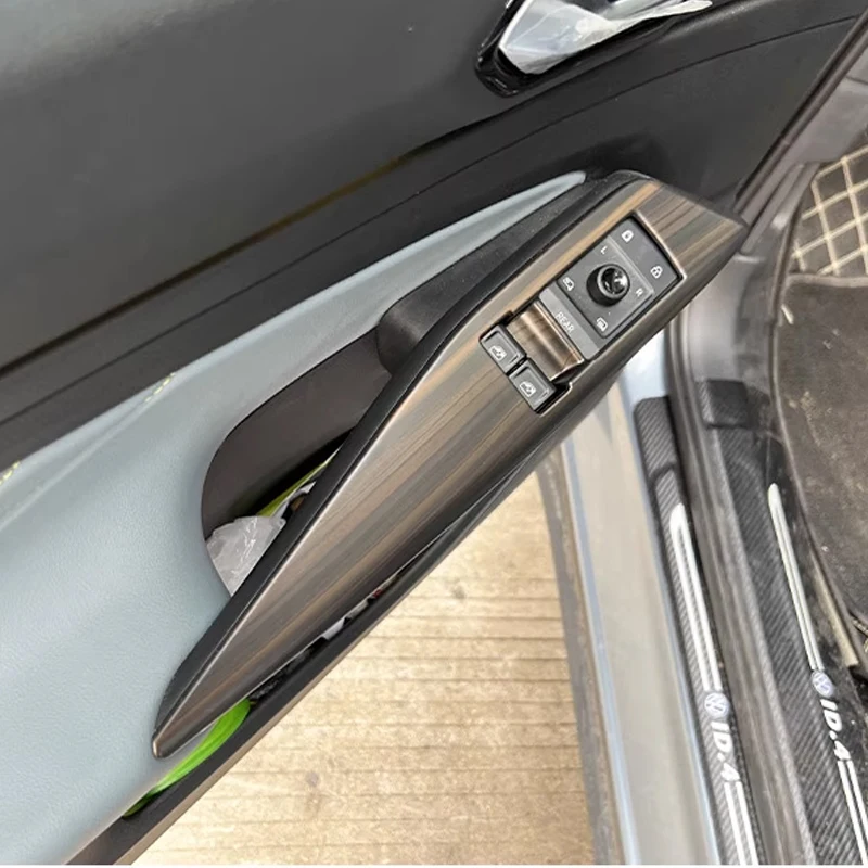 الخوخ الخشب الحبوب سيارة مركز الكسوة والعتاد التحول لوحة مسند الذراع غطاء تعديل التبديل الإطار لشركة فولكس فاجن فولكس فاجن ID.4 ID4 X 2021-2025 #3