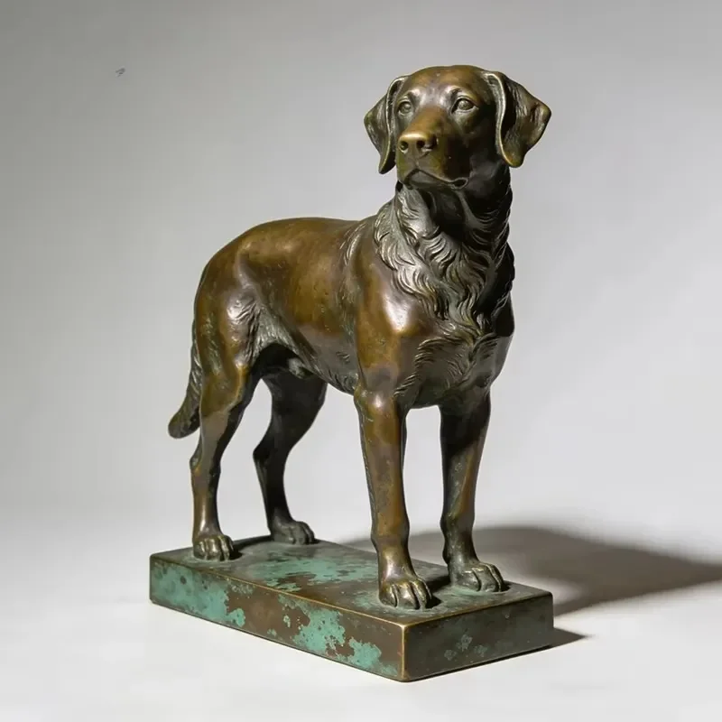 Cast Bronze Outdoor Hunting Dog Sculpture Life Size Animal Statue for Garden Park Landscape Decoration
