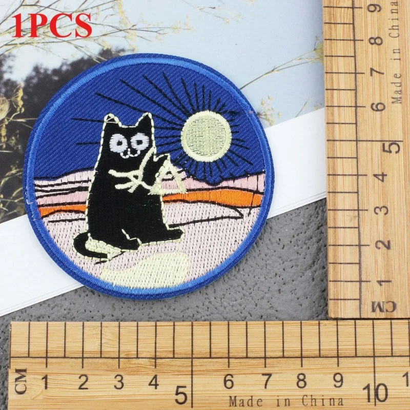 Alien Spacecraft Embroidery Cloth Sticker Astronaut Embroidery Label Mars Cat Patch Sticker