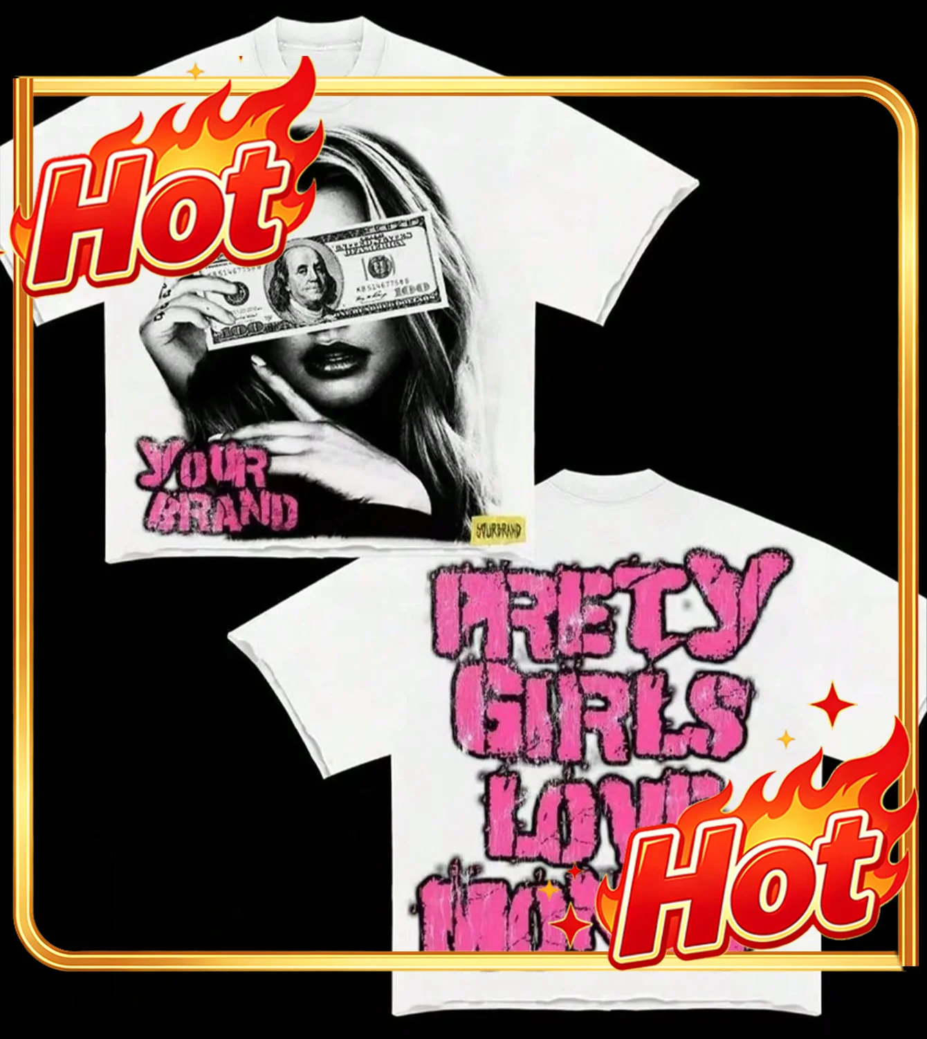 Double-Sided Printing Y2k Style Big Head  Print Men Women Summer Round Neck Short Sleeved Casual Cotton T-shirt Vintage Tee Tops