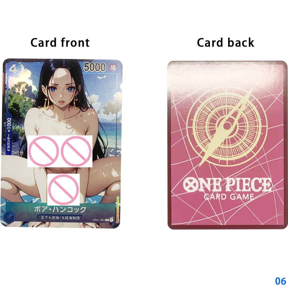 One Pieces Boa Hancock Anime Nude Sexy Collection Card Plump Big Chested Beauty Naked Card Refractive Color Flash Gifts 63*88mm