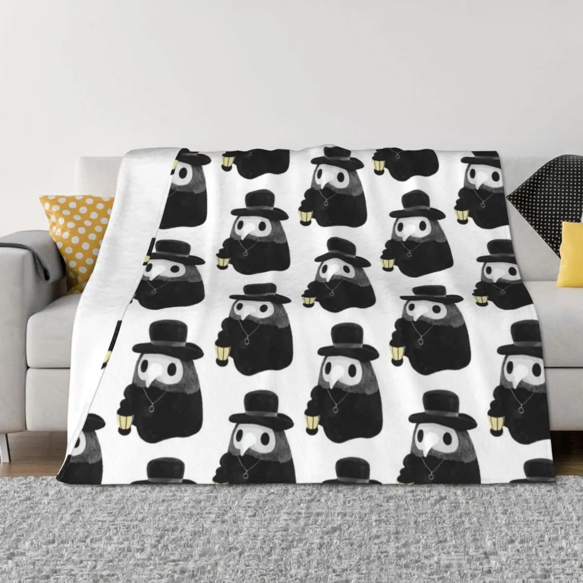 

Lil plague doctor Throw Blanket Retros for sofa funny gift halloween Blankets