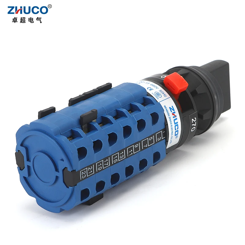 

Универсальный кулачковый переключатель ZHUCO SZW26-20SD007573/6S-C, 6 секций, 20А, 24 клеммы, для высокоскоростных и низкоскоростных конвейеров и подающих устройств