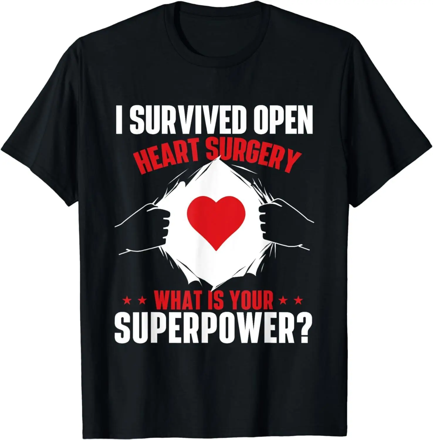 New I Survived Open Heart Surgery Attack Survivor Recovery T-Shirt