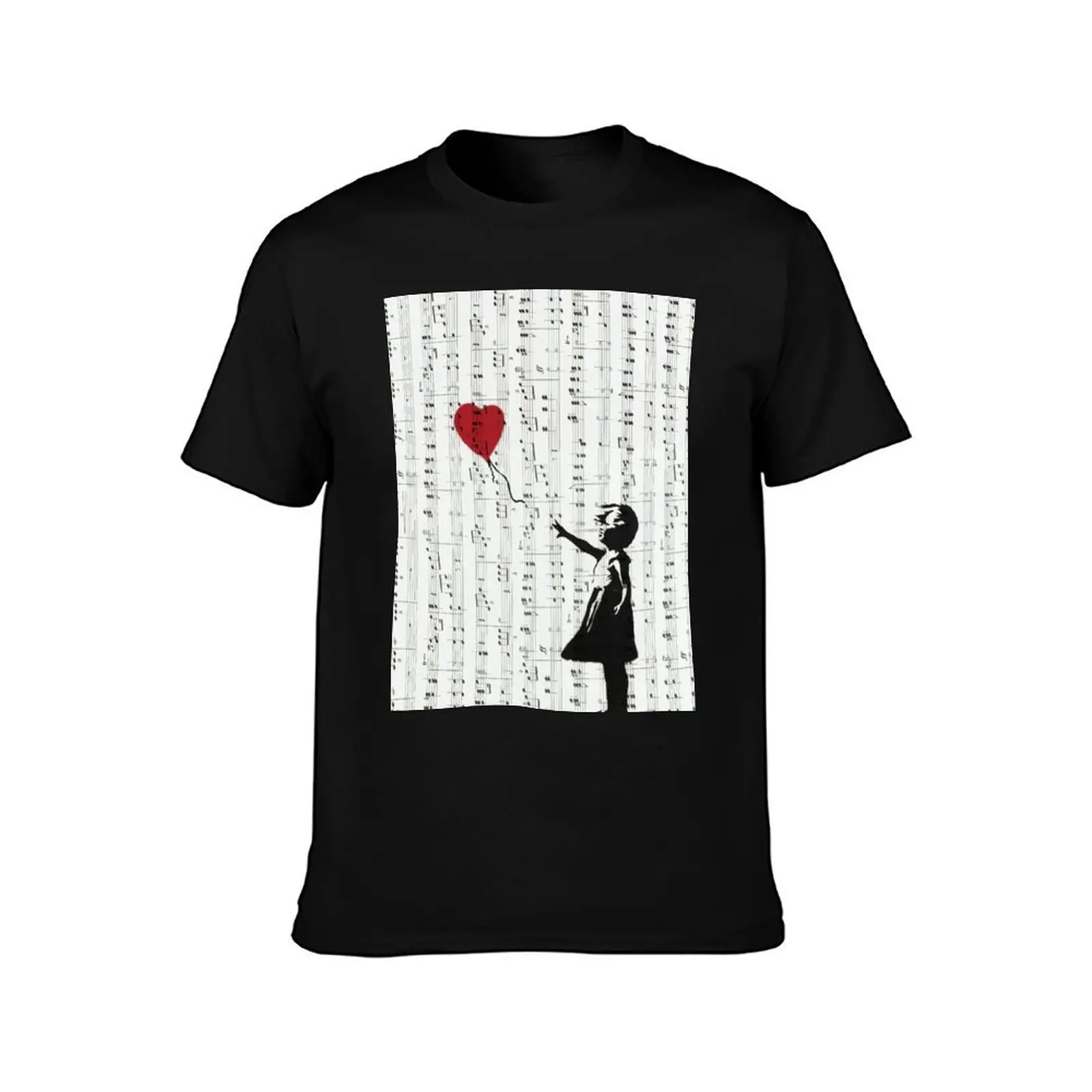 Girl With a Red Balloon by Banksy, Contemporary Street Art T-Shirt Relaxed Casual Short Sleeve Tee T-Shirt