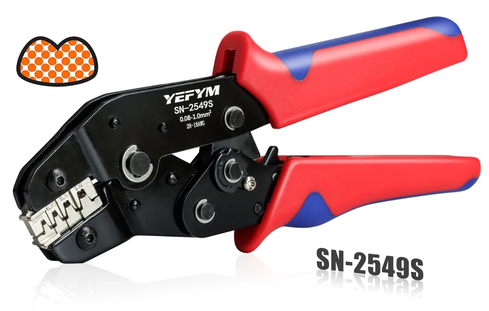 SN-2549S Crimpwerkzeuge für PH2.0/XH2.54/2.8/3.0/3.96/KF2510/JST Terminal 0,08–1,0 mm2/AWG28–18 Drahtratszange – Detail 2