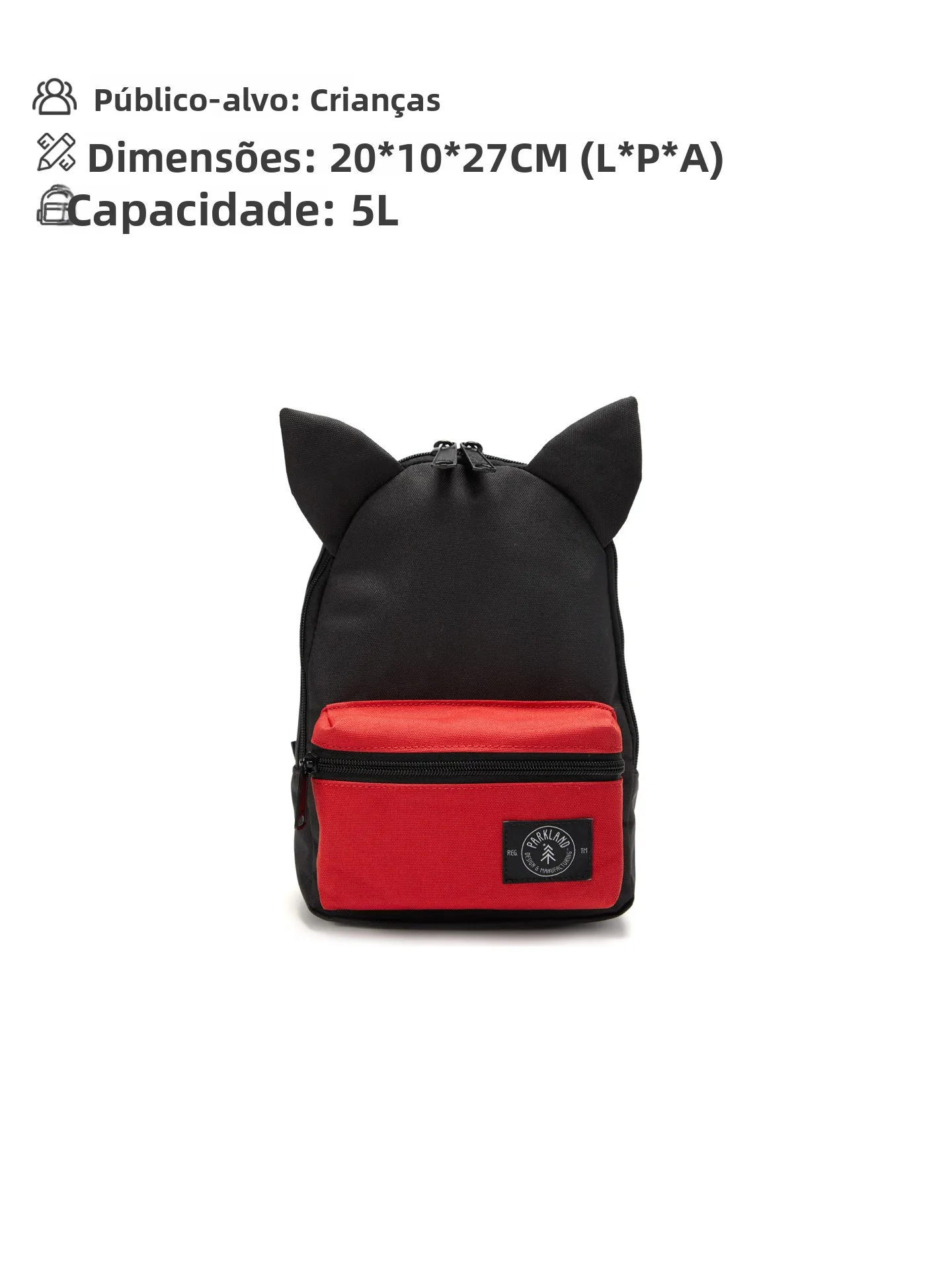 sac-a-dos-enfant-mignon-avec-oreilles-parkland-5l-sac-de-voyage-d'exterieur-sac-a-bandouliere-decontracte-style-simple-sac-de-sport-unisexe-pour-enfants