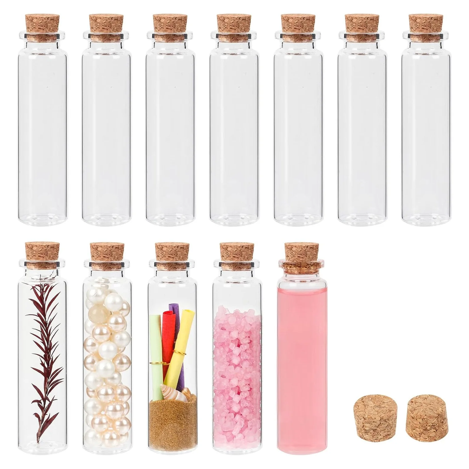 

40Pcs 20ml 22x80mm Glass Bottles Mini Vials with Cork Stoppers for DIY Decoration and Wedding Party Favors