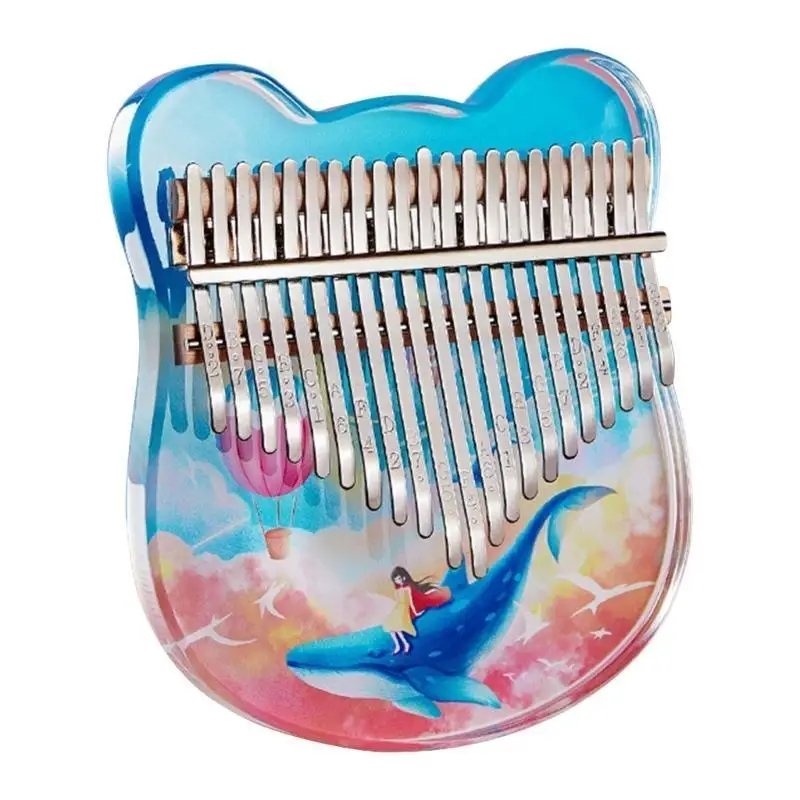 652F Mini Kalimba Acrylic Thumb Piano Portable 17/21 Keys Mini Kalimba for Kid Adults