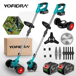 1500W เครื่องตัดหญ้าไฟฟ้าความยาวปรับพับได้ไร้สายแบบใช้มือถือ Garden Shrub Pruner สําหรับ Makita 18V แบตเตอรี่