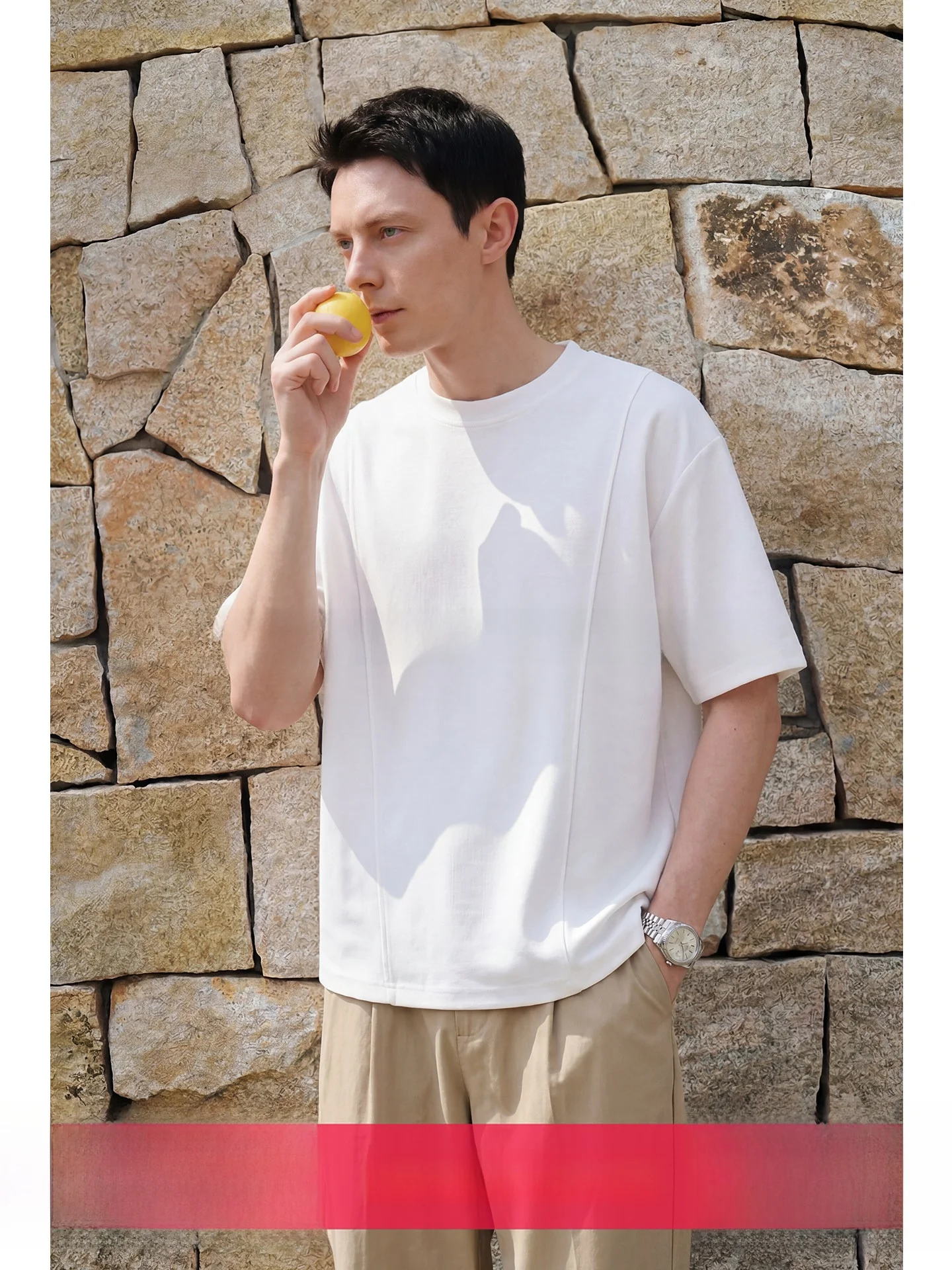 

UADER Men's Short Sleeve T-Shirt Casual Commute round Neck Half Sleeve Summer High Yarn Cotton Skin-friendly Fashion Urban Style