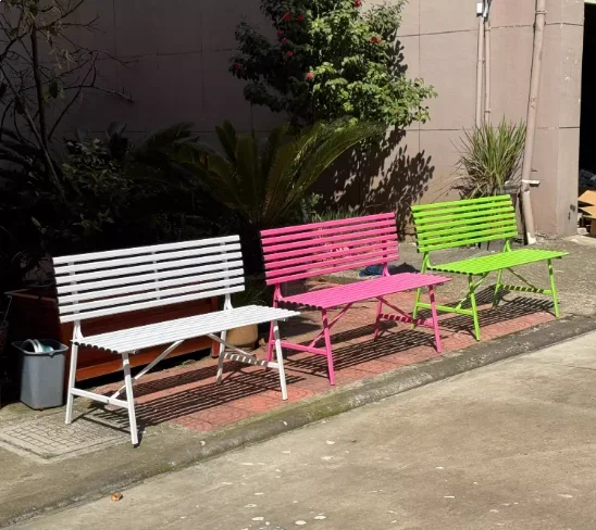Wrought Iron Long Backrest Leisure Bench For Park Square Courtyard Balcony Internet Famous Style