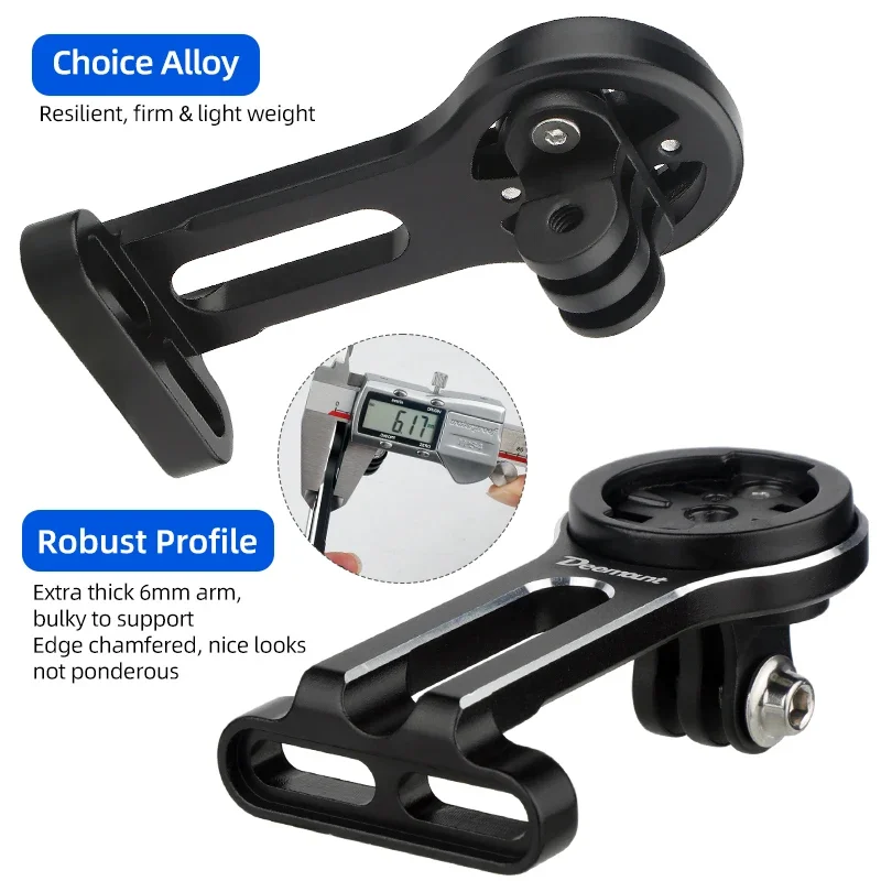 Extra Thick Alum. Stand Stem Firm Install No Tilting Drop Bicycle Computer Mount Sports Camera Adaptor Headlight Holder Rack