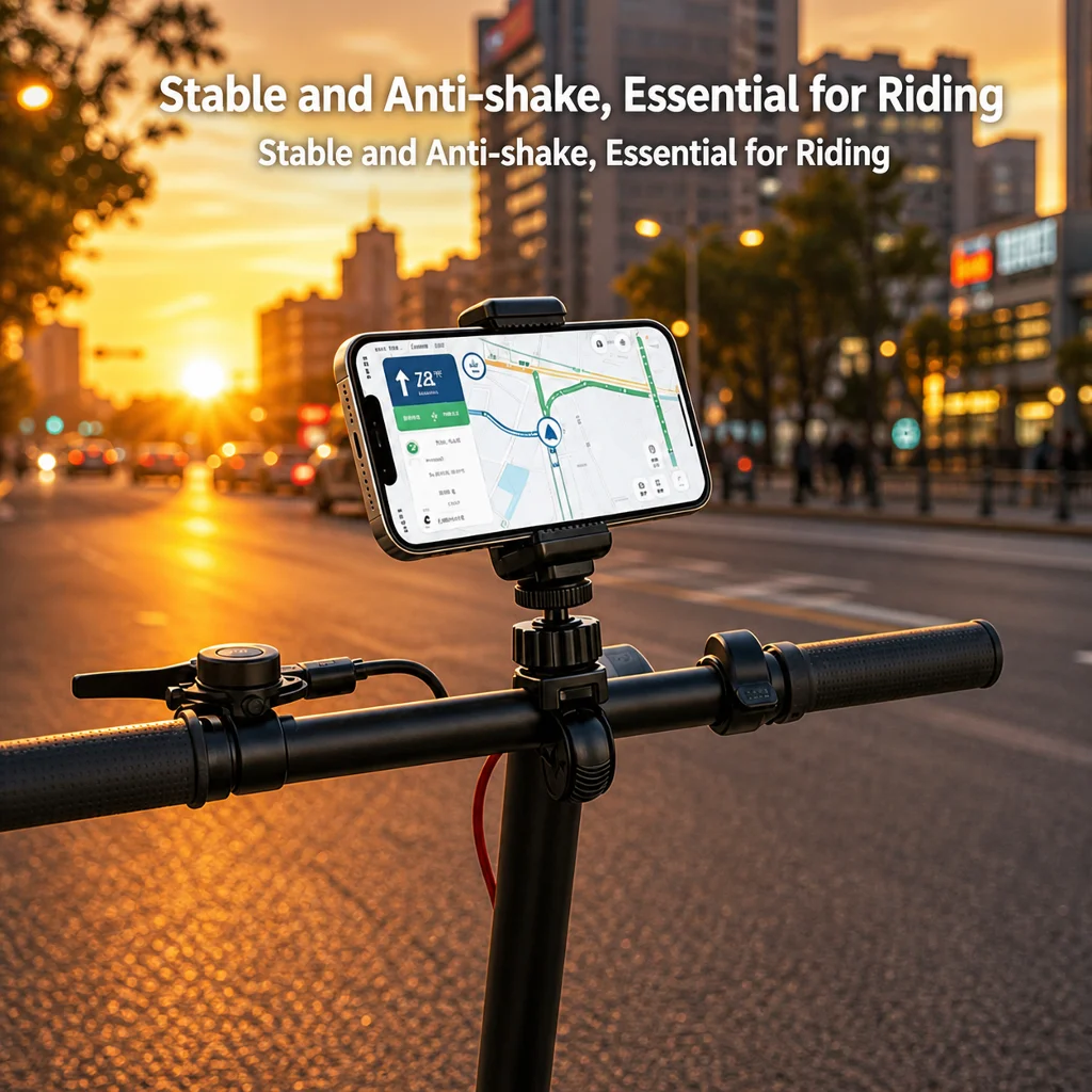 Electric Scooter Mobile Phone Holder for E-Scooter with Quick Clamp, 360° Rotation, Universal Handlebar Fit for iPhone/Android