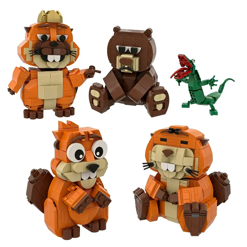 

MOC Exotic Animal Set, Lizard & Beaver Building Blocks, Creative Hobby for Teens & Adults