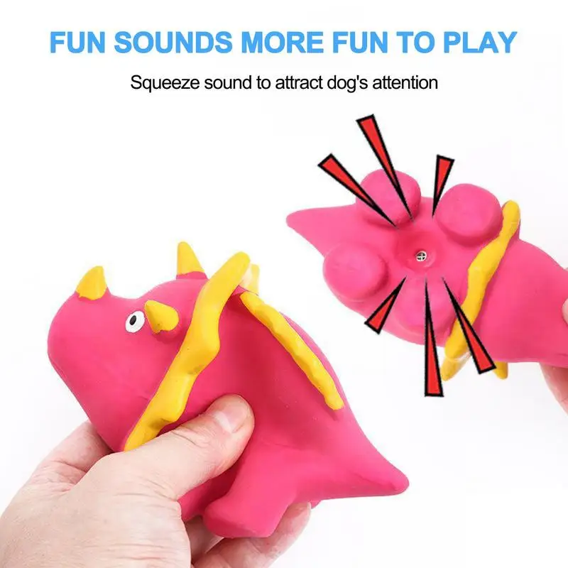 Squeaky Dinosaur Dog Toys Durable Natural Latex Squeaky Dog Toys Chewing Squeaky Toy For Puppy Small Medium Pet Dogs