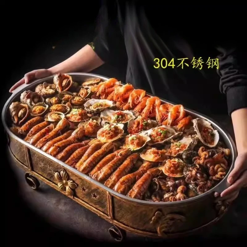 

Restaurant large platter grilled fish stove rectangular commercial large lobster chuck household large coffee pot