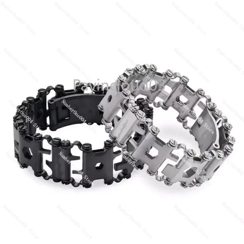 Tool Bracelet Metal Screw Screwdriver 29 in One Stainless Steel Aluminum Alloy Outdoor Emergency Bracelet Wrist Ring