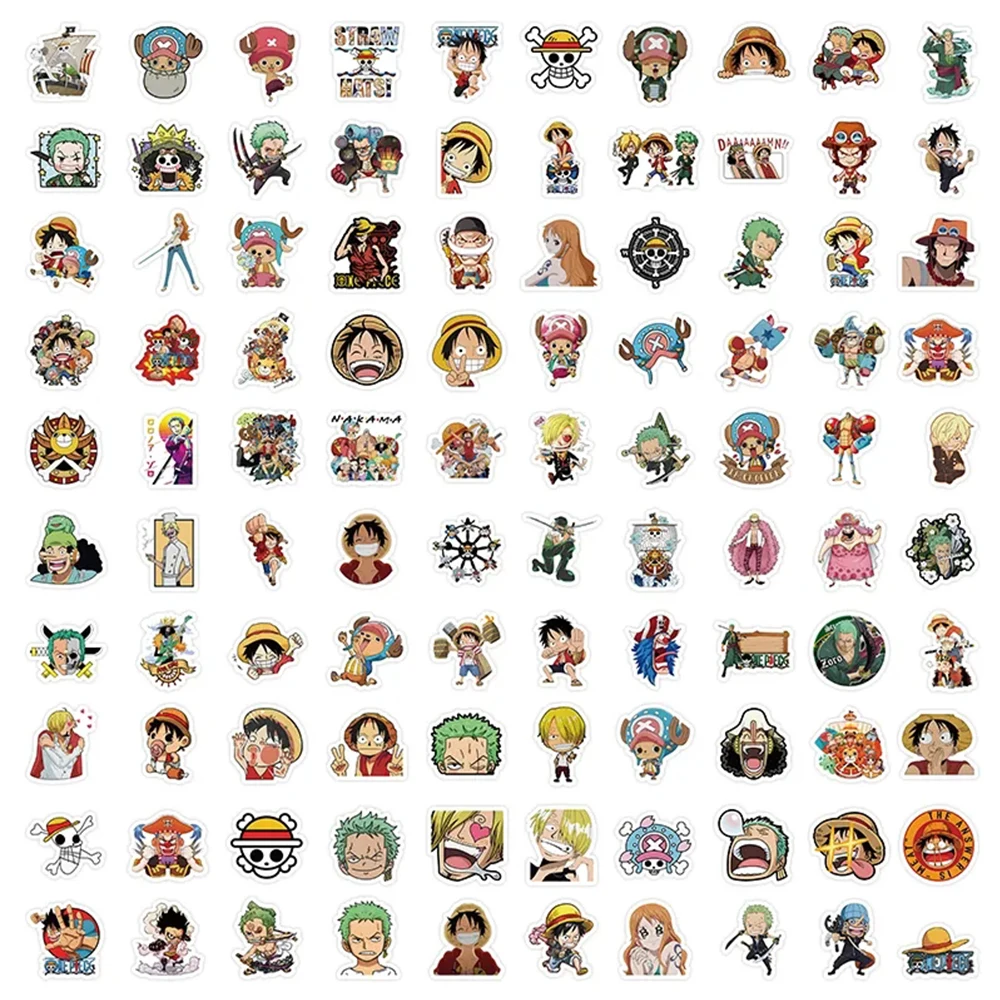 10/30/50/100Pcs Cool Schattig Een Stuk Anime Cartoon Stickers Kawaii Stickers Laptop Motorfiets Skateboard Auto Waterdicht Sticker Speelgoed