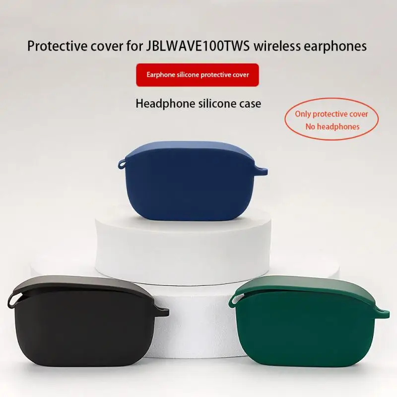 1pcs Silicone Case for JBL Vibe 100 TWS - True Wireless in-Ear Headphones Protective Cover Silicone with Keychain