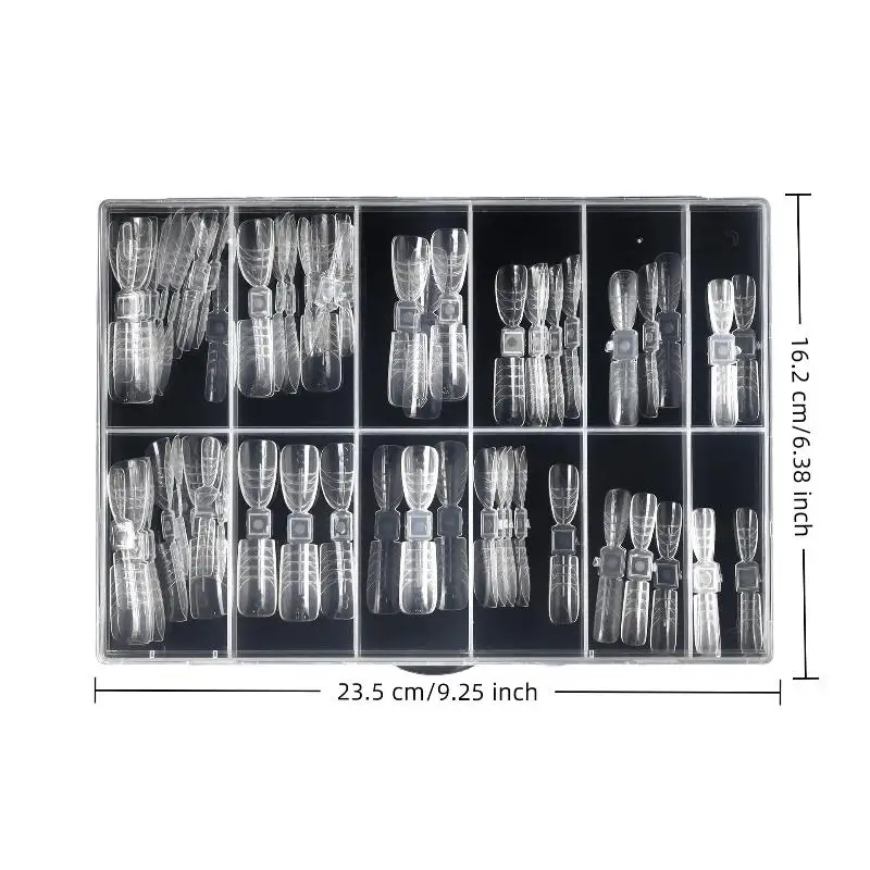 150 Uds. Moldes de uñas franceses de doble forma 2 en 1 con escala cubierta completa de doble punta extensión de uñas molde de Gel de construcción formas de uñas arte de uñas