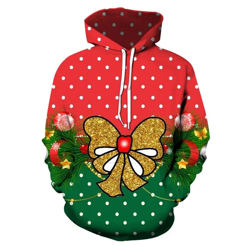 Christmas Gifts Hoodies Santa Claus Graphic Hooded Swaetshirt for Men 3D Print Gingerbread Man Xmas Holiday Funny Kids Pullovers