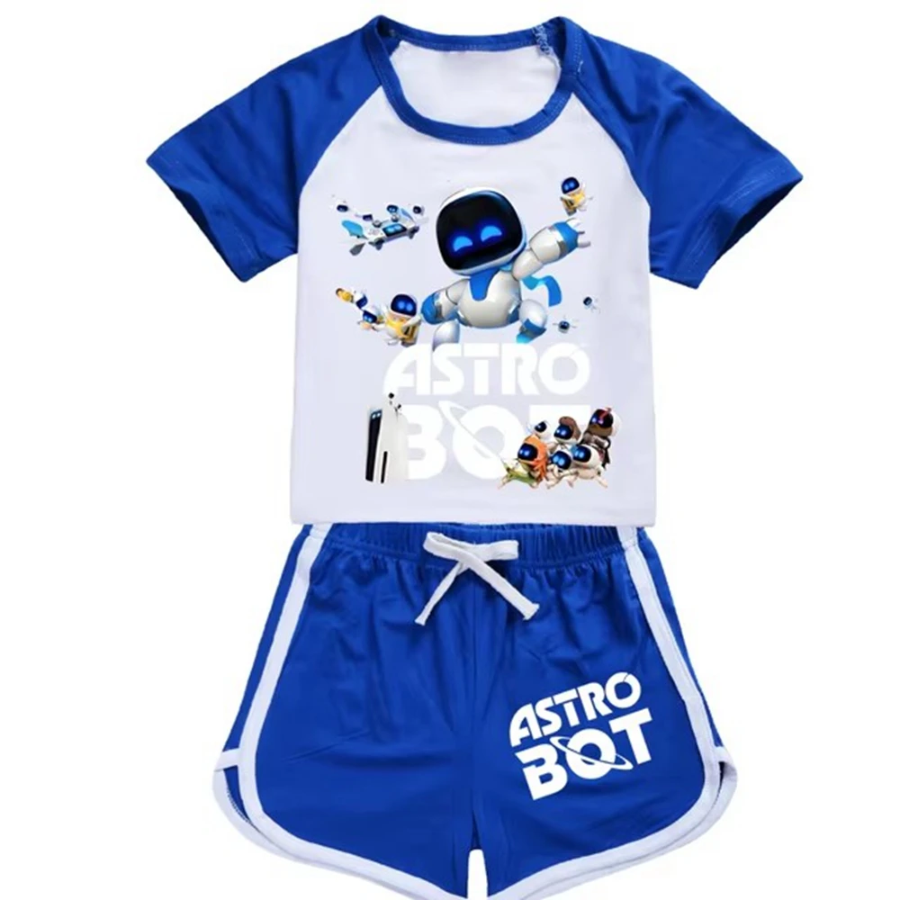 Game Astro Bot Clothes Boys ASTROBOT Shirts Kids Short Sleeve Tops Shorts 2pcs Sets Toddler Girls Sportsuits Children Tracksuits