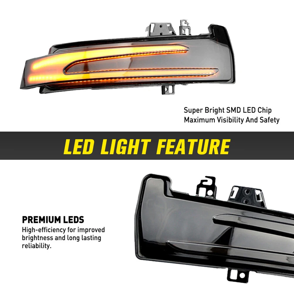 

2Pcs LED Mirror Turn Signal Light Waterproof Side Mirror Indicator Lamp 12V Flowing Water Blinker Flashing Light Car Accessories