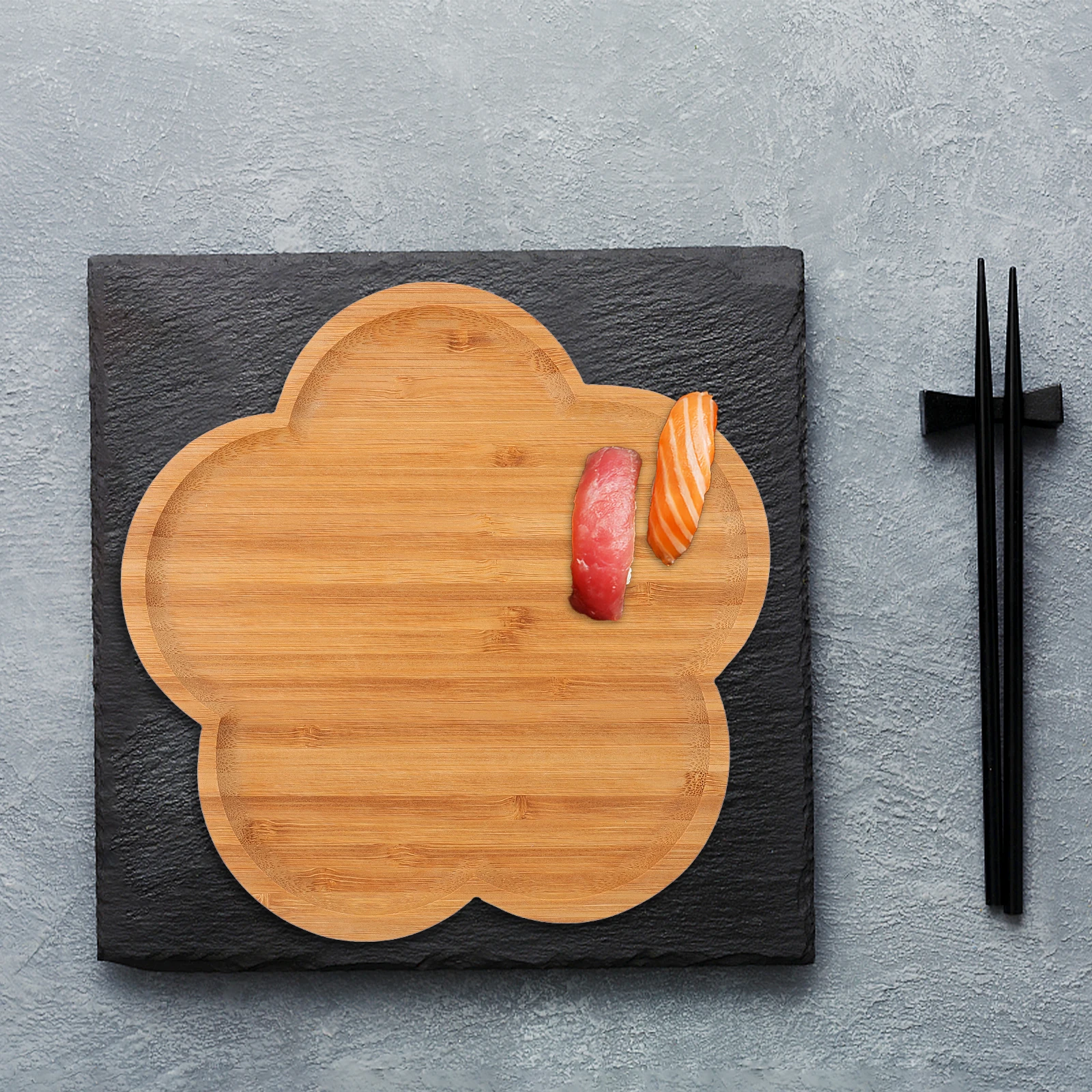 

1Pcs Wooden Food Tray Wear Resistant Pastry Board Bread Dessert Plate for Kitchen Home Office Dining Food Tray