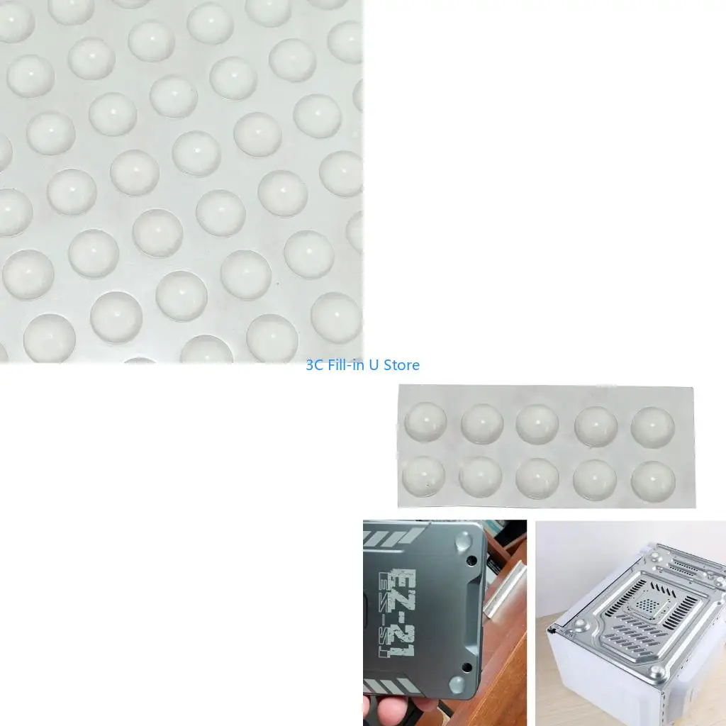 G8TA Keyboard Foot Pad Cabinet Door Bumpers 8mm Diameter Clear Adhesive Pads for Drawers Glass Tops Cutting Boards Furniture